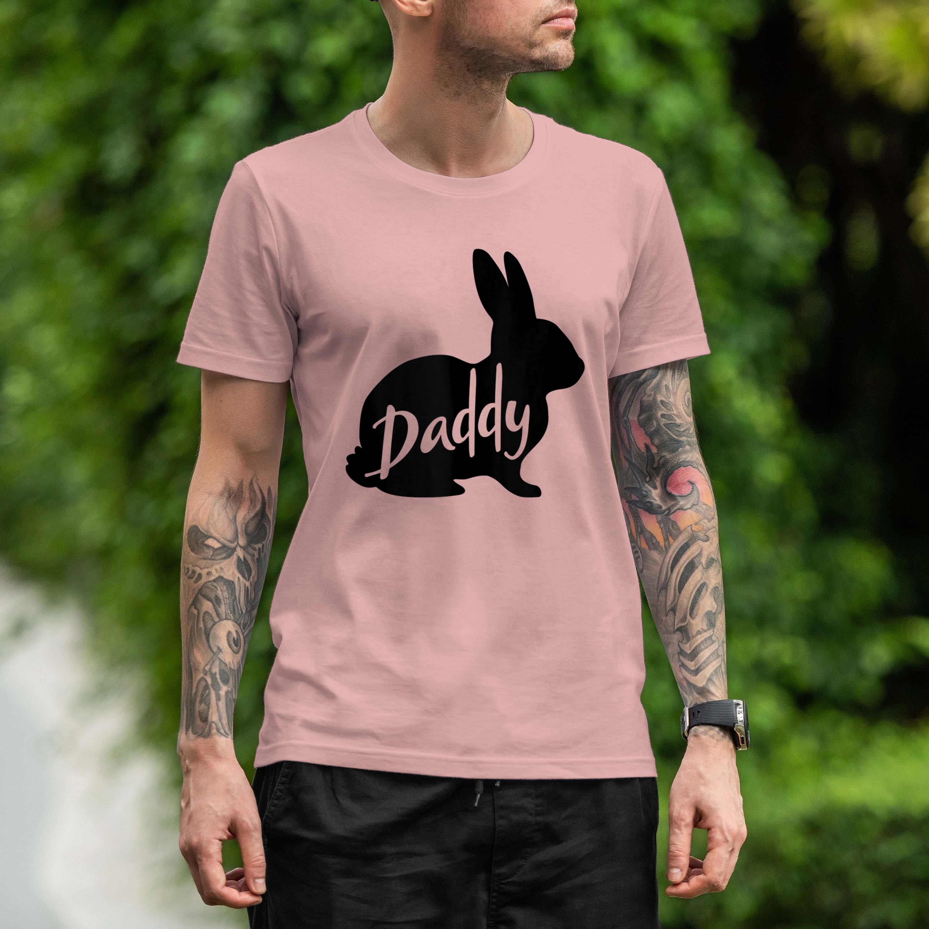 Mens Daddy Bunny Rabbit Father Dad Easter Shirt 